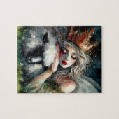 Fairy Queen slaapt op haar schaap Legpuzzel (Horizontaal)