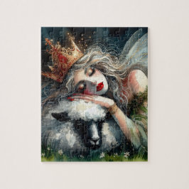 Fairy Queen slaapt op haar schaap Legpuzzel