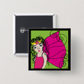 Fairy Queen Vierkante Button 5,1 Cm (Voorkant /achterkant)