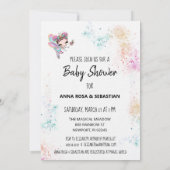 *~* Fairy Rainbow Dust Baby Girl Shower Invitation Kaart (Achterkant)