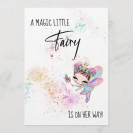 *~* Fairy Rainbow Dust Baby Girl Shower Invitation Kaart