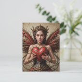 Fairy Red Heart Brambles Briefkaart (Staand voorkant)