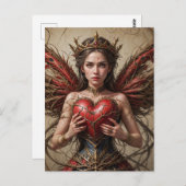 Fairy Red Heart Brambles Briefkaart (Voorkant / Achterkant)