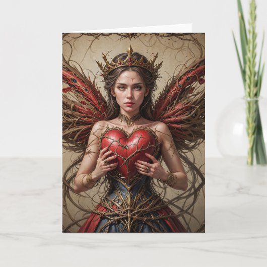 Fairy Red Heart Brambles Kaart (Voorkant)