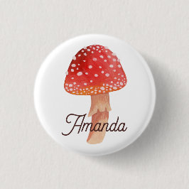 Fairy red paddenstoel. Woodland vliegt agaric. Ama Ronde Button 3,2 Cm
