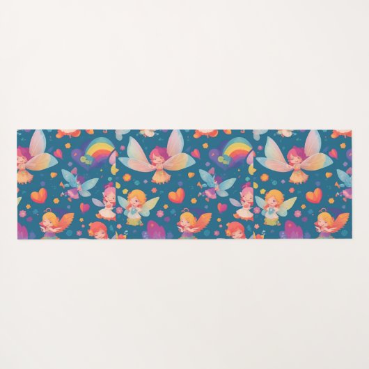 Fairy regenboog kleurrijk gepersonaliseerd patroon yogamat (Achterkant (horizontaal))