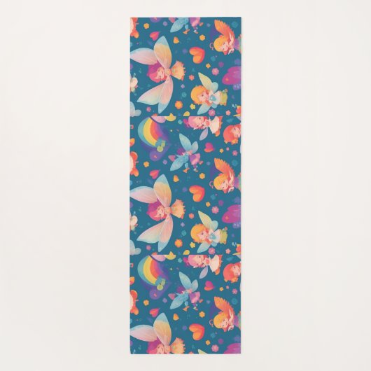 Fairy regenboog kleurrijk gepersonaliseerd patroon yogamat (Achterkant)