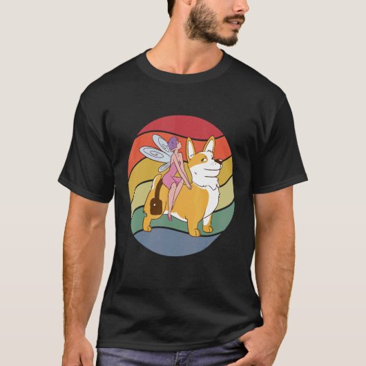 Fairy Riding Corgi T-shirt (Voorkant)