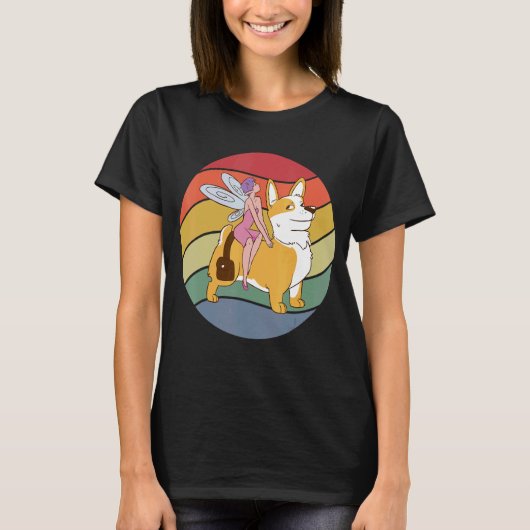 Fairy Riding Corgi T-shirt (Voorkant)