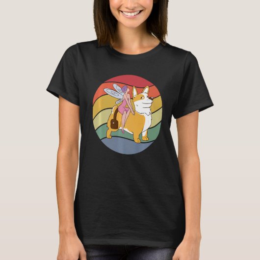 Fairy Riding Corgi T-shirt (Voorkant)