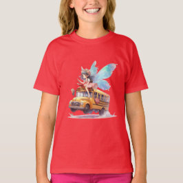 Fairy Riding School Bus Meisje T-shirt