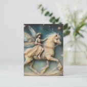 Fairy rijdt op haar paard briefkaart (Staand voorkant)