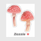 Fairy rode paddenstoel. Woodland fly agaric / Aman Sticker (Vel)
