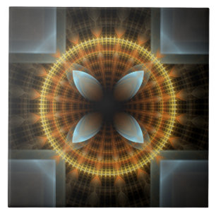 Fairy ronde fractal ornament tegeltje