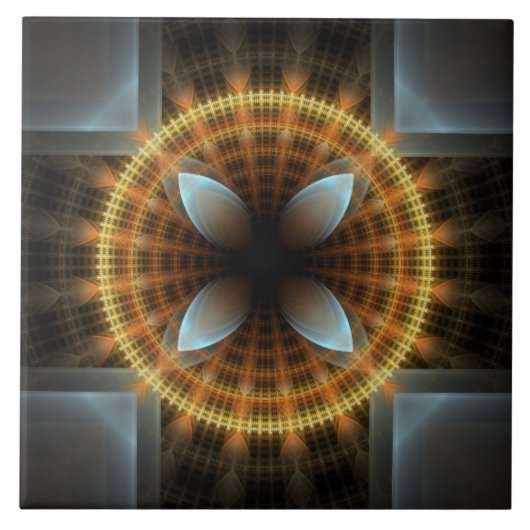 Fairy ronde fractal ornament tegeltje (Voorkant)
