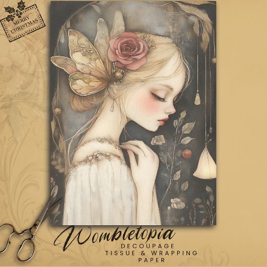 Fairy Roos & Vlindervleugels Decoupage Tissuepapier