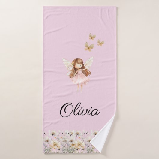 Fairy Schattigee tuin betoverd gepersonaliseerde n Badhanddoek (Badhanddoek)