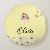 Fairy Schattigee tuin betoverde gepersonaliseerde  Rond Kussen (Voorkant)