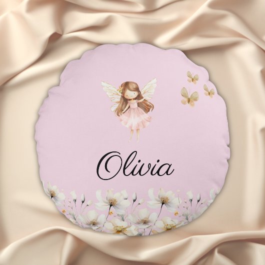 Fairy Schattigee tuin betoverde gepersonaliseerde Rond Kussen