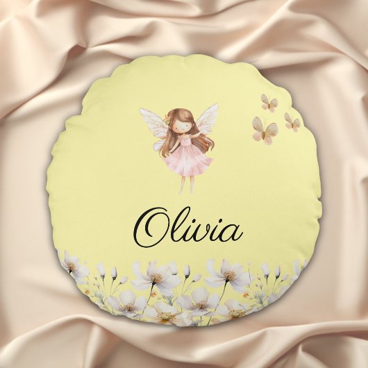 Fairy Schattigee tuin betoverde gepersonaliseerde  Rond Kussen