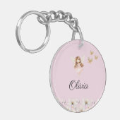 Fairy Schattigee tuin betoverde gepersonaliseerde  Sleutelhanger (Voorkant Links)