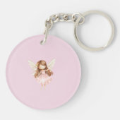 Fairy Schattigee tuin betoverde gepersonaliseerde  Sleutelhanger (Achterkant)