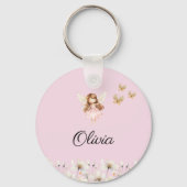 Fairy Schattigee tuin betoverde gepersonaliseerde  Sleutelhanger (Voorkant)