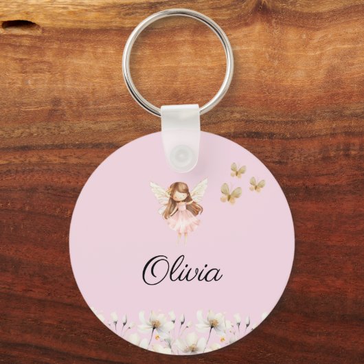 Fairy Schattigee tuin betoverde gepersonaliseerde  Sleutelhanger (Voorkant)