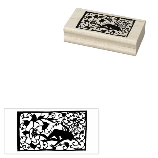 Fairy Silhouette Rubberstempel (Gestempeld)