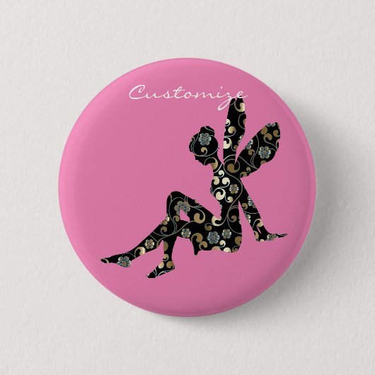 Fairy Silhouette Thunder_Cove Ronde Button 5,7 Cm (Voorkant)