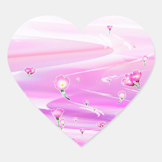 Fairy Sky River Spring Flower Hart Sticker (Voorkant)