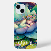 Fairy slapen op een bloem gepersonaliseerd Case-Mate iPhone case (Achterkant)