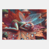 Fairy slapen op een bloem gepersonaliseerd inpakpapier vel (Voorkant 2)