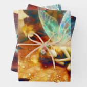 Fairy slapen op een bloem gepersonaliseerd inpakpapier vel (In situ)