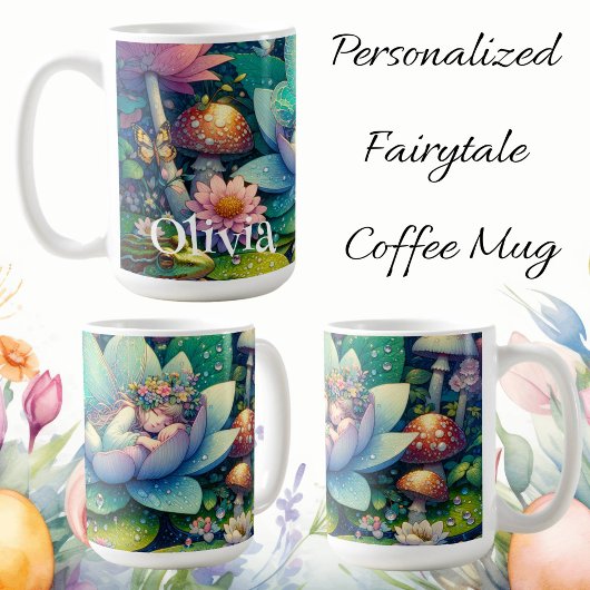 Fairy Slapen op een Flower Fairytale gepersonalise Koffiemok