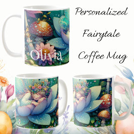 Fairy Slapen op een Flower Fairytale gepersonalise Koffiemok