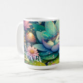 Fairy Slapen op een Flower Fairytale gepersonalise Koffiemok (Voorkant links)