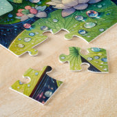 Fairy Slapen op een Flower Fairytale gepersonalise Legpuzzel (Zijkant)