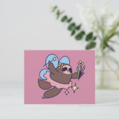 Fairy Sloth Briefkaart (Staand voorkant)