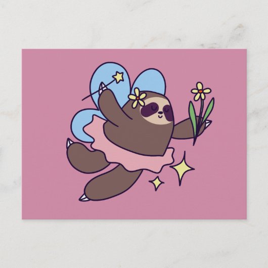 Fairy Sloth Briefkaart (Voorkant)