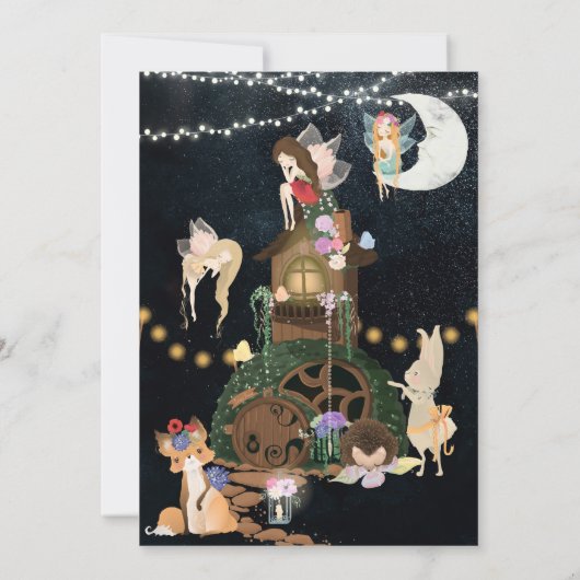 Fairy Slumber Party Panama Verjaardag Uitnodiging (Achterkant)