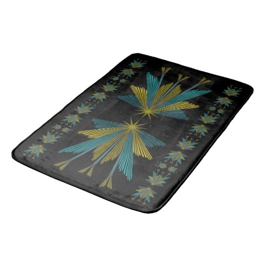 Fairy Stars Black Bath Mat (Gekanteld)