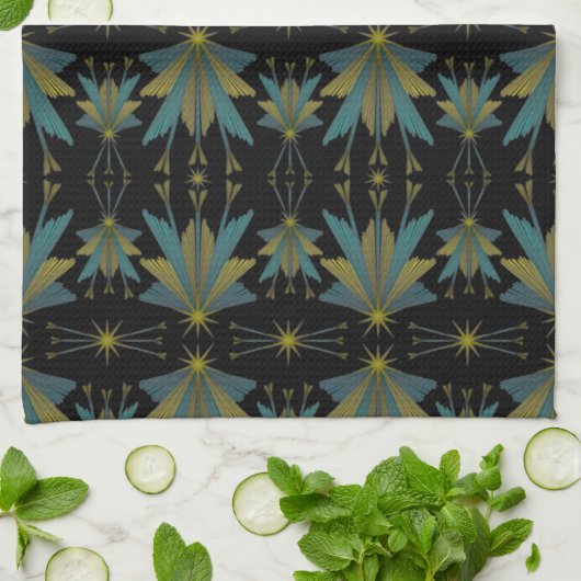 Fairy Stars Black Kitchen Towel Theedoek (Gevouwen)