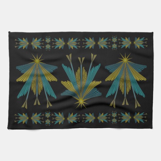 Fairy Stars Black Kitchen Towel Theedoek (Horizontaal)