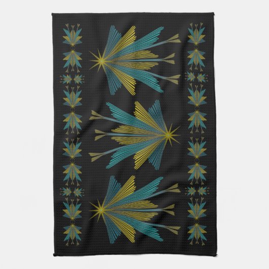 Fairy Stars Black Kitchen Towel Theedoek (Verticaal)