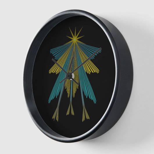 Fairy Stars Black Wood Framed Clock (Hoek)