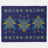Fairy Stars Large Navy Fleece Blanket (Voorkant (Horizontaal))