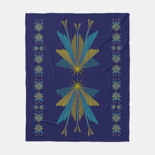 Fairy Stars Medium Navy Fleece Blanket (Voorkant)