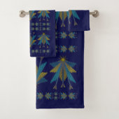 Fairy Stars Navy Bath Towel Set Bad Handdoek (Insitu)