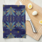 Fairy Stars Navy Kitchen Towel Theedoek (Quarter Fold)